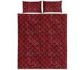 Red And Black African Ethnic Print Quilt Bed Set