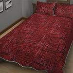 Red And Black African Ethnic Print Quilt Bed Set