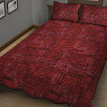 Red And Black African Ethnic Print Quilt Bed Set