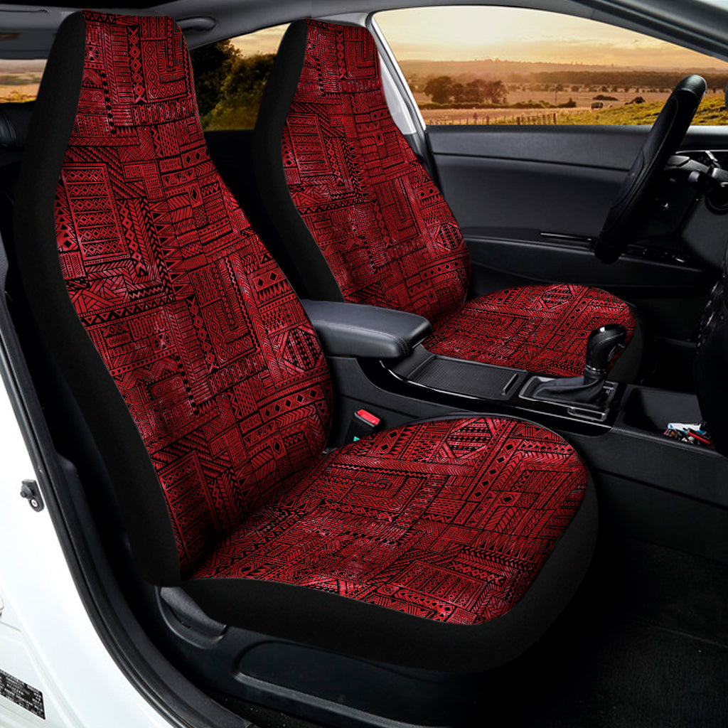 Red And Black African Ethnic Print Universal Fit Car Seat Covers