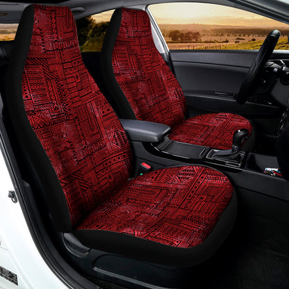 Red And Black African Ethnic Print Universal Fit Car Seat Covers