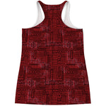 Red And Black African Ethnic Print Women's Racerback Tank Top