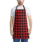 Red And Black Buffalo Check Print Apron