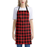 Red And Black Buffalo Check Print Apron