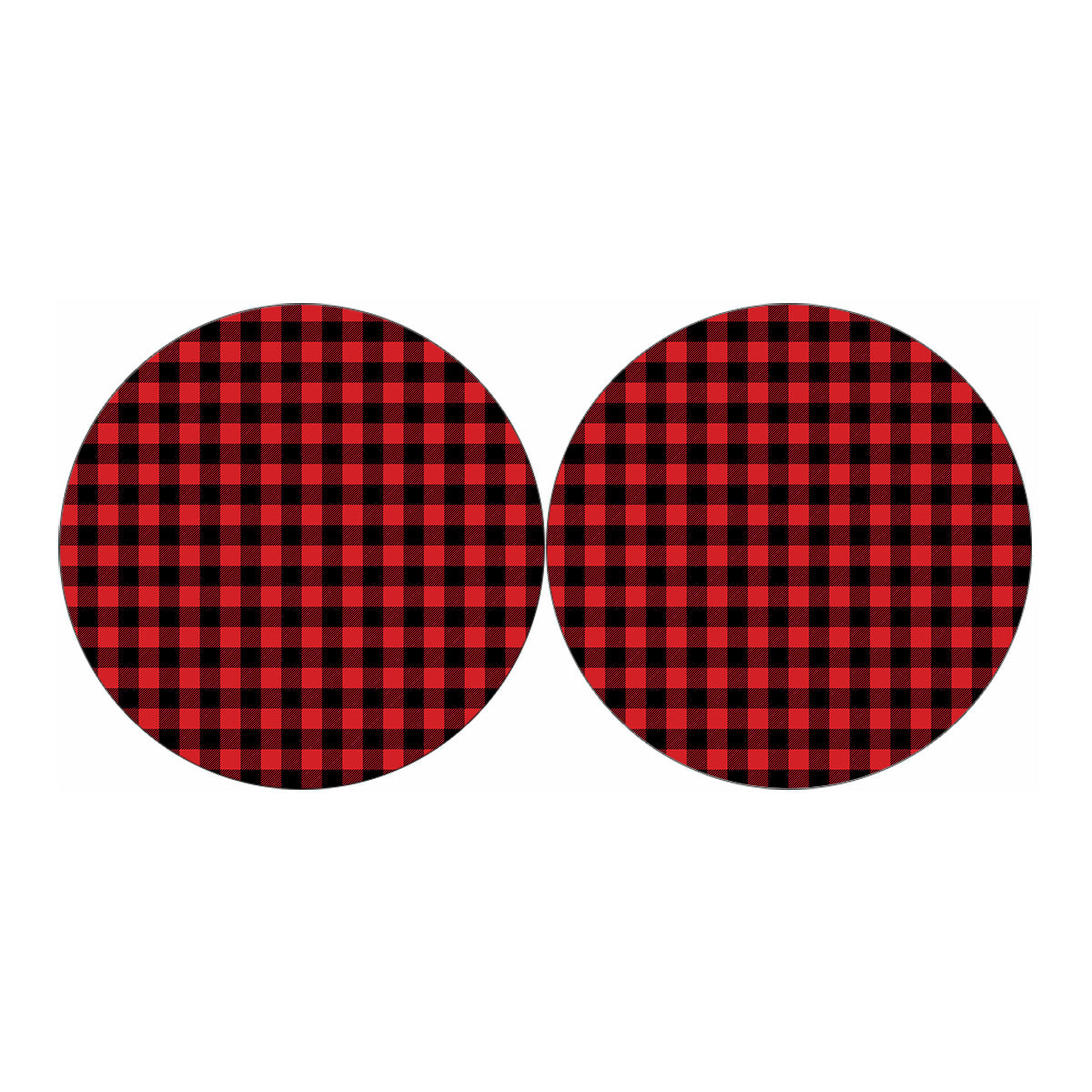 Red And Black Buffalo Check Print Car Coasters