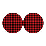 Red And Black Buffalo Check Print Car Coasters