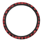 Red And Black Buffalo Check Print Car Steering Wheel Cover