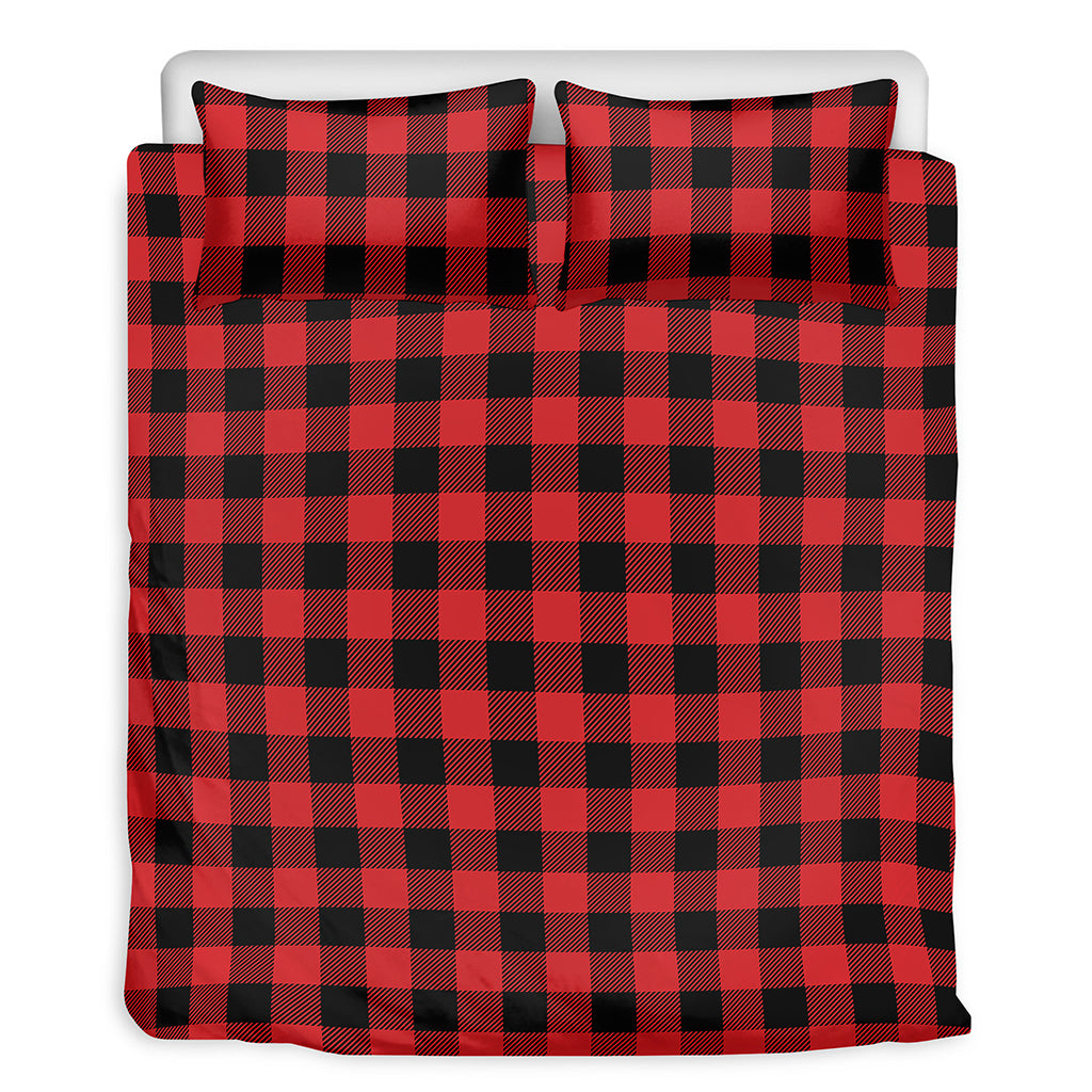 Red And Black Buffalo Check Print Duvet Cover Bedding Set