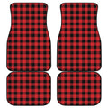 Red And Black Buffalo Check Print Front and Back Car Floor Mats
