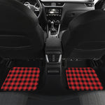 Red And Black Buffalo Check Print Front and Back Car Floor Mats