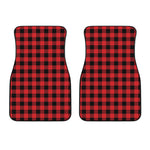 Red And Black Buffalo Check Print Front Car Floor Mats
