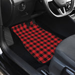 Red And Black Buffalo Check Print Front Car Floor Mats