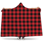 Red And Black Buffalo Check Print Hooded Blanket