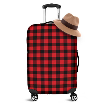 Red And Black Buffalo Check Print Luggage Cover