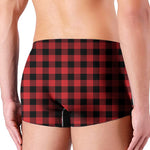 Red And Black Buffalo Check Print Men's Boxer Briefs