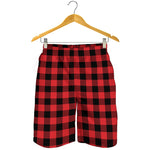 Red And Black Buffalo Check Print Men's Shorts