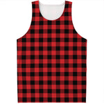 Red And Black Buffalo Check Print Men's Tank Top