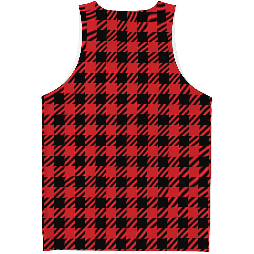 Red And Black Buffalo Check Print Men's Tank Top
