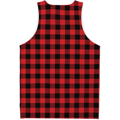Red And Black Buffalo Check Print Men's Tank Top