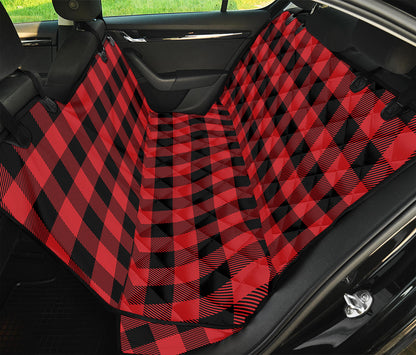 Red And Black Buffalo Check Print Pet Car Back Seat Cover