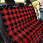Red And Black Buffalo Check Print Pet Car Back Seat Cover