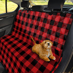 Red And Black Buffalo Check Print Pet Car Back Seat Cover