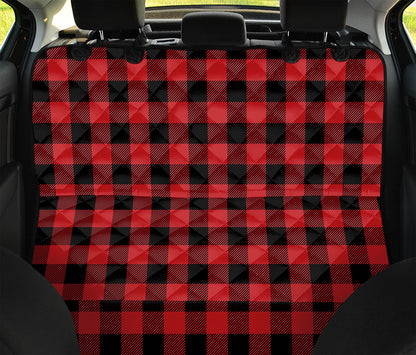 Red And Black Buffalo Check Print Pet Car Back Seat Cover