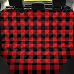 Red And Black Buffalo Check Print Pet Car Back Seat Cover