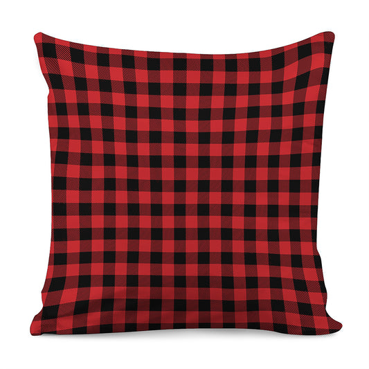 Red And Black Buffalo Check Print Pillow Cover