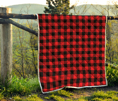 Red And Black Buffalo Check Print Quilt