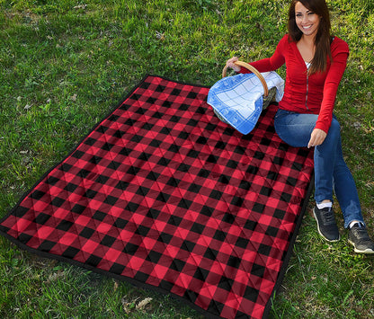 Red And Black Buffalo Check Print Quilt