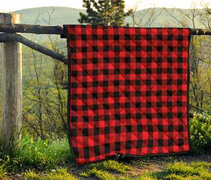 Red And Black Buffalo Check Print Quilt