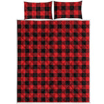 Red And Black Buffalo Check Print Quilt Bed Set