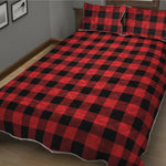 Red And Black Buffalo Check Print Quilt Bed Set