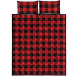 Red And Black Buffalo Check Print Quilt Bed Set