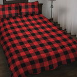 Red And Black Buffalo Check Print Quilt Bed Set