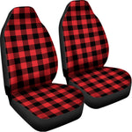 Red And Black Buffalo Check Print Universal Fit Car Seat Covers