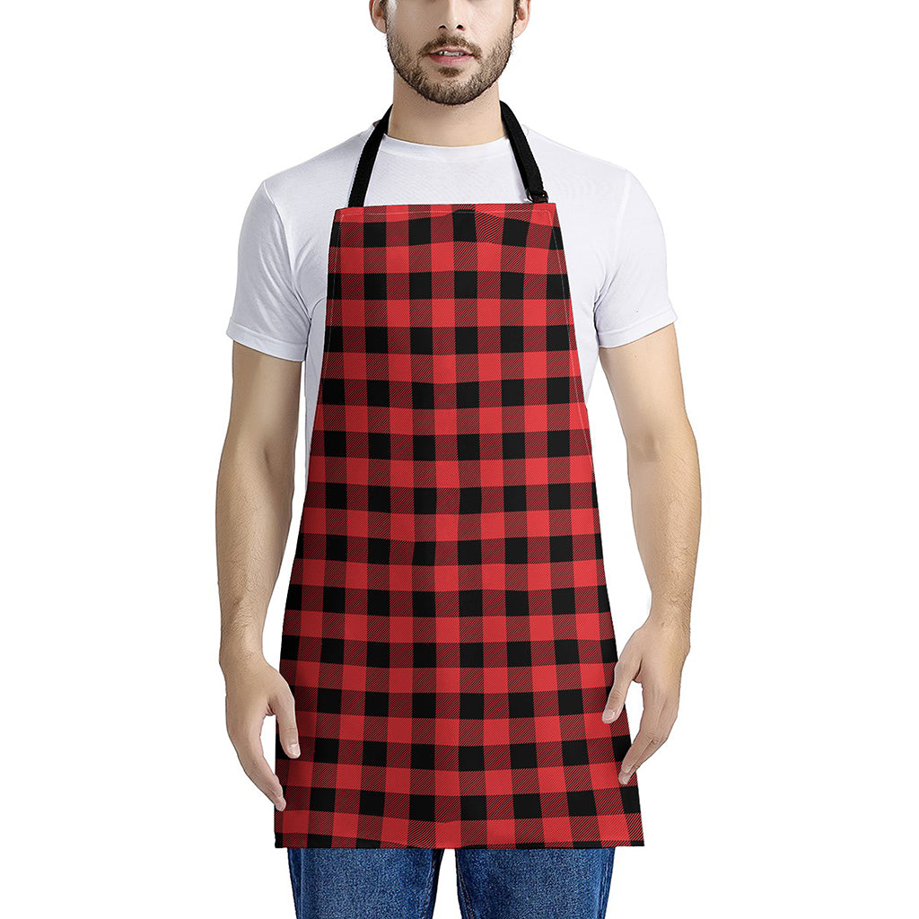 Red And Black Buffalo Plaid Print Apron