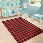 Red And Black Buffalo Plaid Print Area Rug