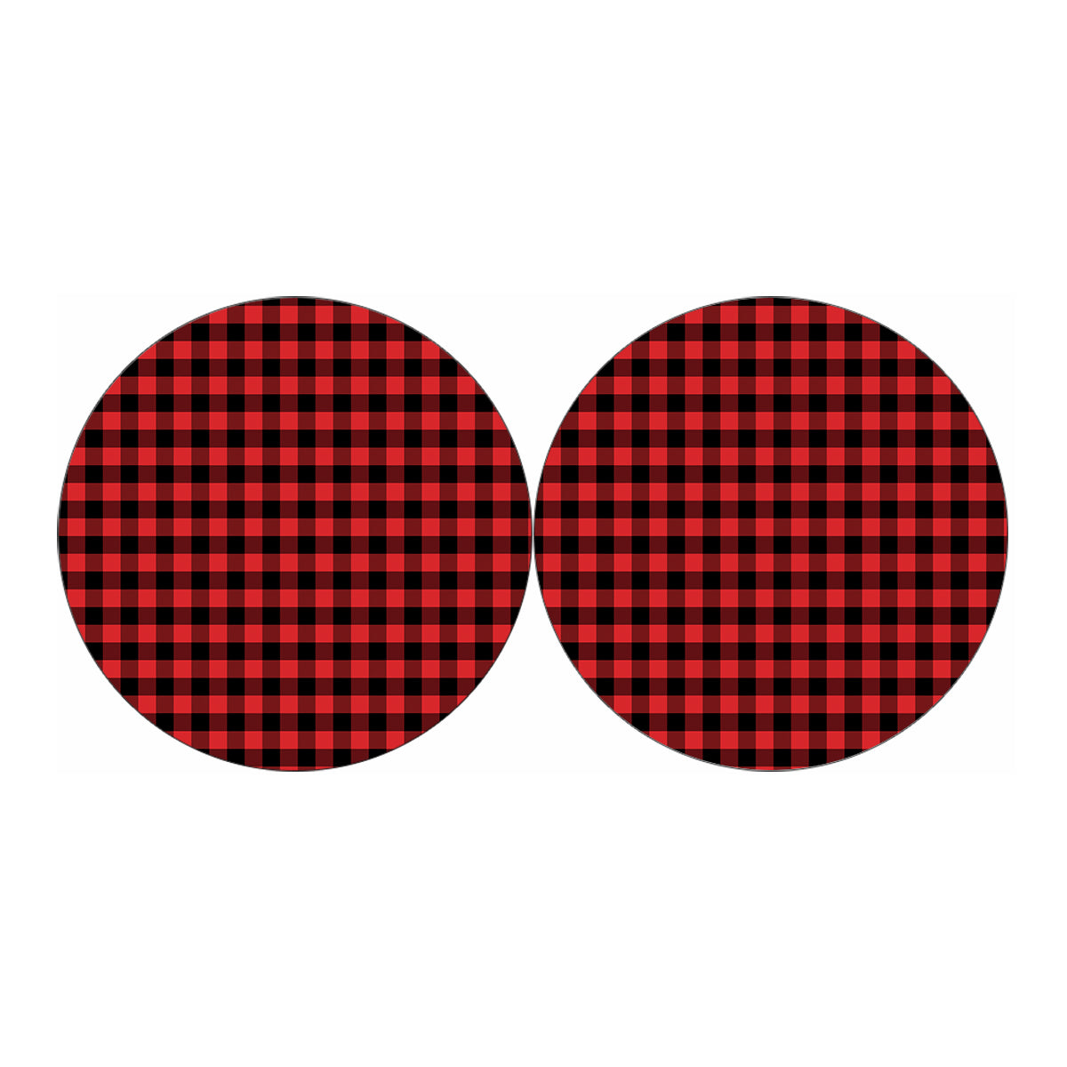 Red And Black Buffalo Plaid Print Car Coasters