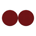 Red And Black Buffalo Plaid Print Car Coasters