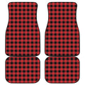 Red And Black Buffalo Plaid Print Front and Back Car Floor Mats