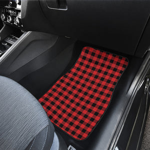 Red And Black Buffalo Plaid Print Front Car Floor Mats