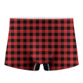Red And Black Buffalo Plaid Print Men's Boxer Briefs