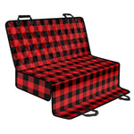 Red And Black Buffalo Plaid Print Pet Car Back Seat Cover