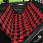 Red And Black Buffalo Plaid Print Pet Car Back Seat Cover