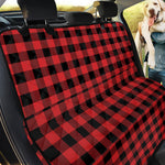 Red And Black Buffalo Plaid Print Pet Car Back Seat Cover
