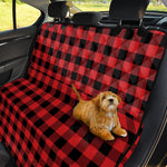 Red And Black Buffalo Plaid Print Pet Car Back Seat Cover