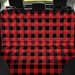 Red And Black Buffalo Plaid Print Pet Car Back Seat Cover