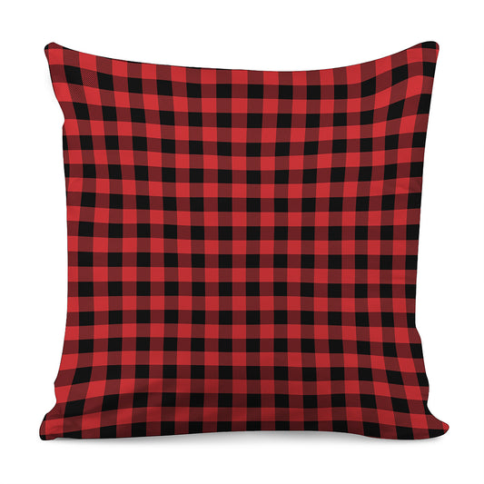 Red And Black Buffalo Plaid Print Pillow Cover
